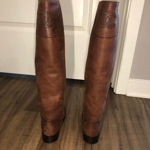 Chanel Ascot riding boots in brown size 5.5